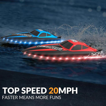 VOLANTEXRC RC Boat 20MPH Fast Remote Control Boat for Adults 2.4Ghz Toy Boat for Pools and Lake with 2 Rechargeable Batteries Toys Gifts for Adults Red