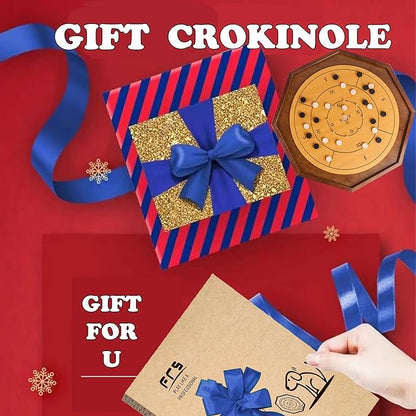 Crokinole and Checkers 27-Inch Classic Crokinole Board Game with 22 Playing Surface Canadian Heritage Tabletop Game for Two Players Dexterity Krokinole Games Great for Families and Friends