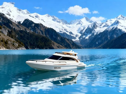 Remote Control Boat 4CH Electric Watercraft RC Sail Cruise Boat Yacht 15km/h for Lake Pool 14y+ Beginners