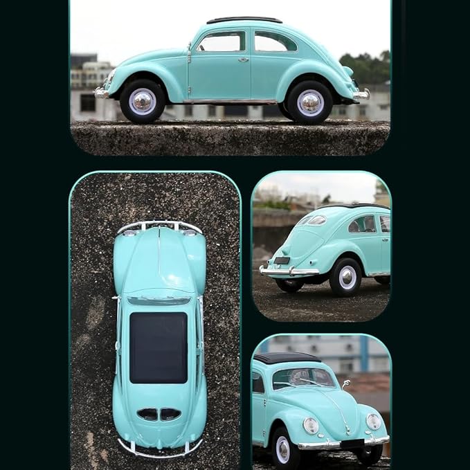 1:16 Scale Remote Control Car Simulation Classic Beetle Model 2.4GHz 4CH High Speed Retro Racing Sport Car with LED Ligjhts Mini Drift Cars for Adult - Blue