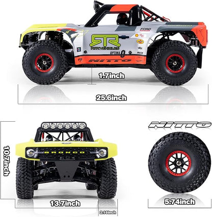 FMS 1/7 Ford Bronco RTR EB Fast RC Truck – Licensed by Ford &amp RTR Vehicles 80km/h Short Course Truck 4WD Brushless RC Car CNC Metal Parts Off-Road Rock Crawler 4x4 for Adults (2024 paint schem