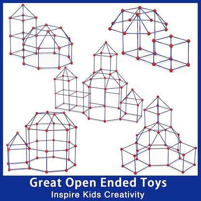 V-Opitos 180 Pack Fort Building Kits for Kids Age 4 5 6 7 8+ Years Old Creative STEM Building Toys for DIY Castles Tunnels Play Tent Ideal Christmas Birthday Gifts for Boys &amp Girls