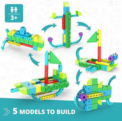 Engino STEAM Labs Learning About Sea Adventures STEAM Toys for Ages 3+ Building Blocks STEM Project for Girls &amp Boys Learning &amp Education Toys Kindergarden Activities (5 Models)