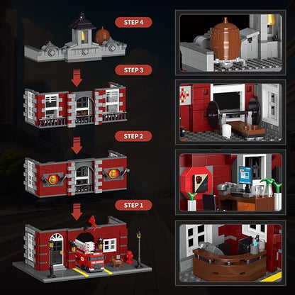 City Fire Rescue Building SetCompatible with Lego Fire Truck Building BlocksBirthday Gifts for Children and Adult (1823 PCS)