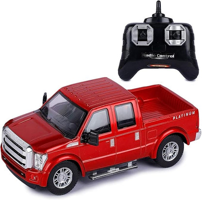 Liberty Imports RC F-350 Super Duty Toy Pickup Truck Officially Licensed Full Function R/C Radio Remote Control Car Genuine 1:28 Scale Vehicle (Red)