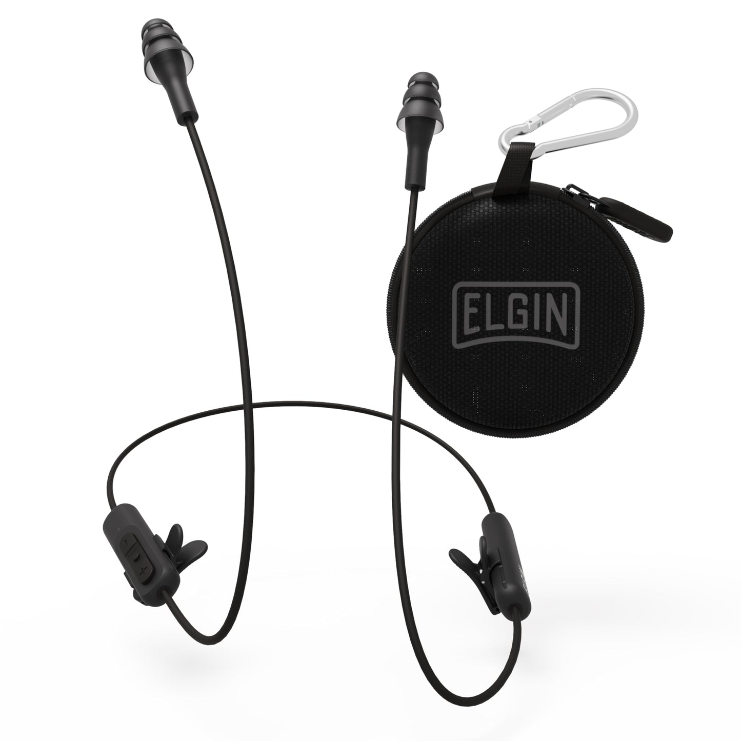 Elgin Ruckus Wireless Bluetooth Earplug Headphones, 25 dB Noise Reduction Ear Plug Earbuds, Noise Cancelling Mic, 12 Hour Battery, IP65 sweatproof, OSHA Compliant Hearing Protection, Work Safety