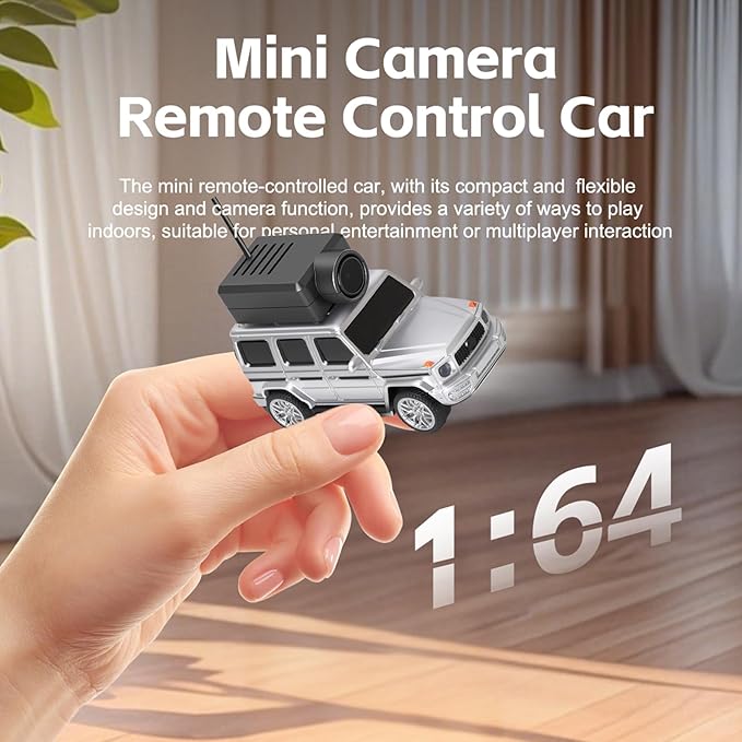 WLtoys Mini RC Car 1:64 Scale FPV RC Drift Car with 720P HD Camera WiFi App Control with Gyro First Person Perspective Mini Racing Toys for Teens and Adults(Sliver)