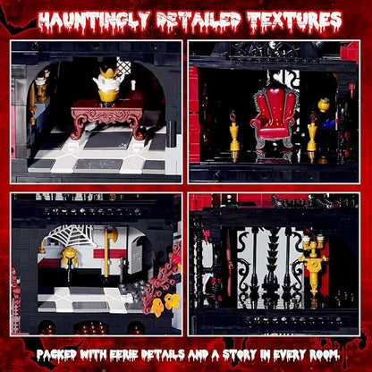 Haunted House Modular Buildings Set for AdultsGothic Medieval Castle Architecture Horror Haunted Mansion 2 in 1 Sets with Box Nightmare Ideal Gifts for Christmas (3900 PCS)