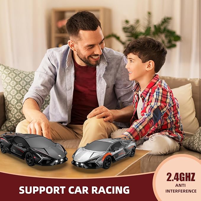 RC Drift Car Drifting RC Car 1/24 4WD Drift Cars Remote Control 2.4GHz Racing RC Vehicle with LED Lights Rechargeable Battery and Drifting Tires Racing Sport Toy Cars for Adults Boys Kids