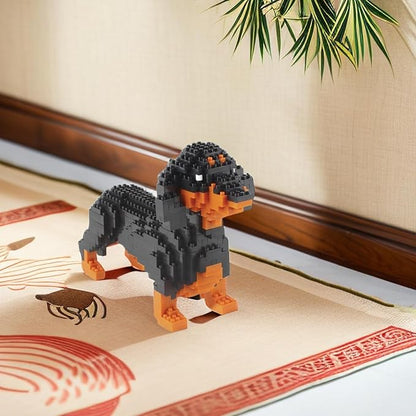 Larcele Micro Dachshund Dog Building Blocks Set Super Mini Pet Building Toy Bricks Kit 898 Pieces KLJM-02 (Dachshund)