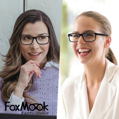 FoxMook 1-Pack Blue Light Blocking Glasses Computer Phone Screen Readers Anti Eye Strain/UV/Glare Gaming Glasses, Tortoise 0.0 x