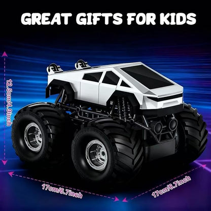 Remote Control Car RC Trucks with Lights and Music360°Rotating 4WD Stunt RC Cars Toys for Kids 2.4 GHz Rechargeable All Terrain RC Toys Presents for Girls Age 3-10