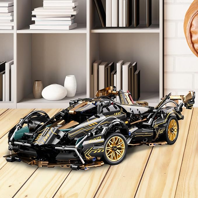 Sport Car Building Block Sets for AdultsRace Car with LED Lights Collectible 1:14 Model Scale Engineering Toy Birthday for Men Teens Boys 8+ 8-12 12-16 12 13 14