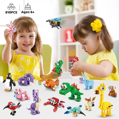 30 Packs Animal Party Favors for Kids 810 PCS Mini Animal Building Block Toy Set for Goodie Bag Fillers Classroom Prizes Easter Birthday Children's Day for Boys Girls Student Ages 6+
