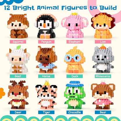 Party Favors Micro Animal Building Sets Easter 12 Pack Punch Box Surprise Mini Builds Goodie Bag Stuffers Gift Christmas Birthday Ages 14+