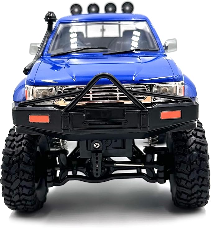 RC Rock Crawler WPL C64-1 RC Truck 1:16 Scale 2.4GHz Remote Control Truck 4WD All Terrain Off-Road RC Crawler with LED Lights and 2 Rechargeble Batteries for Adults (Blue)
