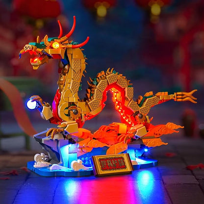 Upgraded Led Light Kit for Lego Auspicious Dragon Building Set Compatible with Lego 80112 Model Gift Idea for Adults Adult Builders and Fans (Model Not Included)