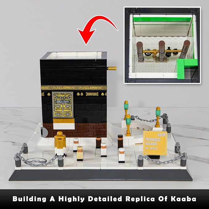 Kaaba Building Set Mecca Great Mosque Architecture Model Kit 446Pcs Islamic Gift for Ramadan Eid &amp Hajj Creative Building Blocks for Home &amp Office Display