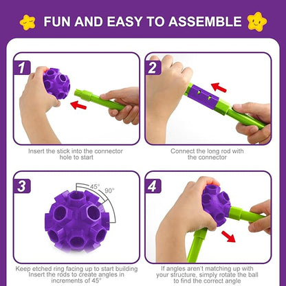 Fort Building Kit for KidsSTEM Construction Toys Educational Gift for 3 4 5 6 7 8 9 10 11 12 Years Old Boys and GirlsUltimate Creative Set for Indoor &amp Outdoors Activity140 PcsPurple