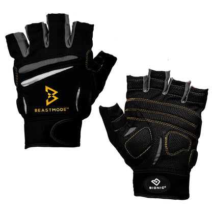 Bionic Men's Beastmode Half Finger Gym Workout Gloves