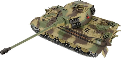 Modified Edition 1/16 2.4ghz Remote Control German King Tiger Henschel Tank Model(360-Degree Rotating Turret)(Steel Gear Gearbox)(3800mah Battery)(Metal Tracks &ampSprocket Wheel &amp Idle Wheel)