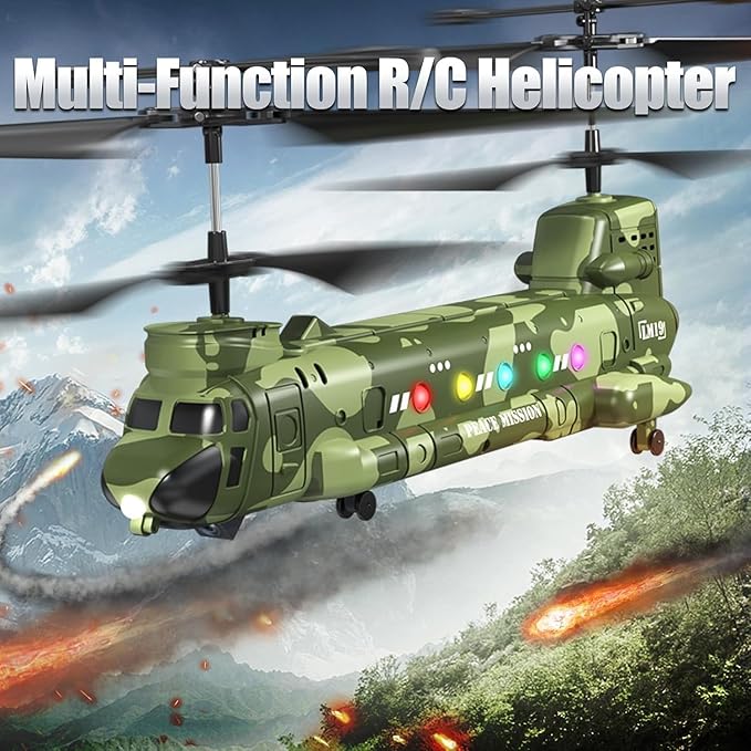 OBEST LM19-D Chinook RC HelicopterRemote Control Military HelicopterTwin-Propeller with Altitude HoldOne Key take Off/LandingArmy RC Toys for Military Fans
