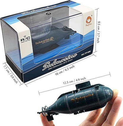 Tipmant Mini RC Nuclear Submarine Toy Remote Control Boat Electric Dive Fish Water Tank Kids Gifts (Blue)