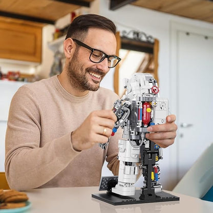 Space Astronaut Building Set Compatible with Lego Space Model with LED Light fors Adults Gifts for Boys 6+ 907 PCS Cool Collectible Gift Toys for Adults