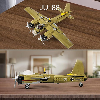 DAHONPA JU88 Bomber Plane Junker Aircraft Building Set [430pcs+] Classic German Fighter Models Perfect for Holiday Gifts and Military Displays