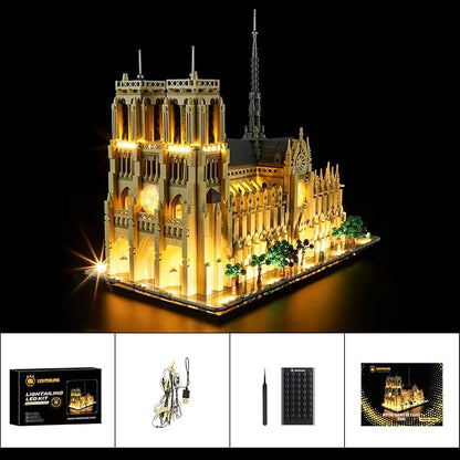 LIGHTAILING Light for Lego-21061 Notre-Dame de Paris - Led Lighting Kit Compatible with Lego Building Blocks Model - NOT Included The Model Set