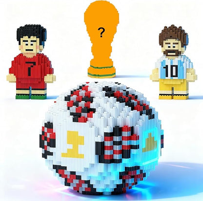 4 Sport Soccer Building Block Set 2 Famous International Soccer Star Figures Building Bricks Not Compatible with lego World Football Trophy Challenging STEM Decor Ideal Gift for Teen Adult(2986PCS)
