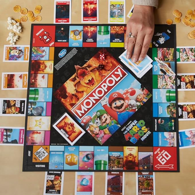 Monopoly Board Game Based on The Super Mario Bros. Movie - Family Game for Super Mario Fans - Includes Bowser Token - for 2 to 6 Players - Age: From 8 Years Old