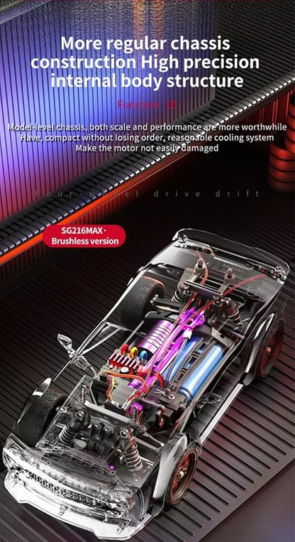 ZLL Beast SG216MAX High Performance 1/16 Scale 4WD RC Drift Car with Brushless Motor LED Lights Full Proportional Radio Control Black