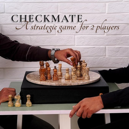 Marble Chess Set for Adults with Complementary Storage Box 15 Coral &amp Red Handmade Chess Board Game with 2 Extra Queens Unique Gift &amp Home Décor