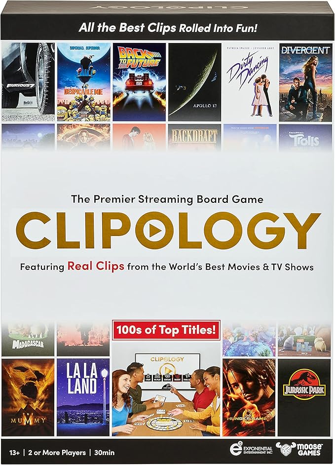 Clipology Game - The Premier Streaming Board Game Featuring Real Clips From The World's Best Movies &amp TV Shows | Movie Trivia Game