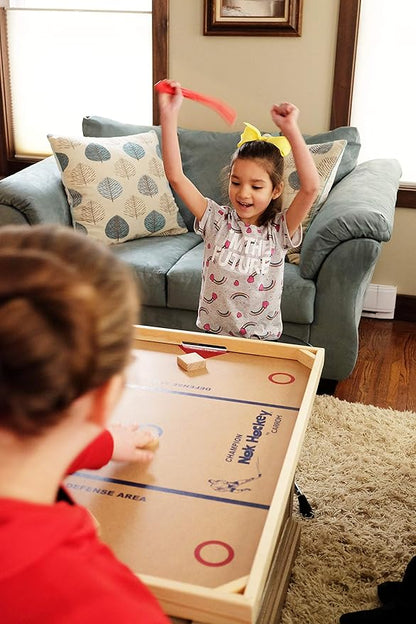 Carrom Champion Nok Hockey Game (Standard Size) — Wooden Board Games for Adults &amp Children — Indoor and Outdoor Games for Family — Sports Board Games
