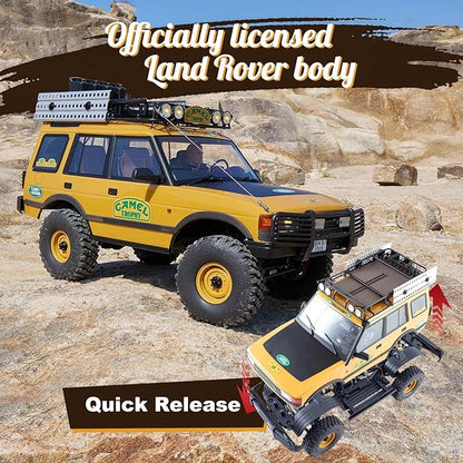 BEEZRC FMS 1/10 FCX10 RC Crawler Officially Authorized Land Rover Series Camel Trophy Edition RC Model 4WD RC Rock Truck 2.4Ghz Hobby Grade RC Off Road Vehicle for Adults RS (Discovery)