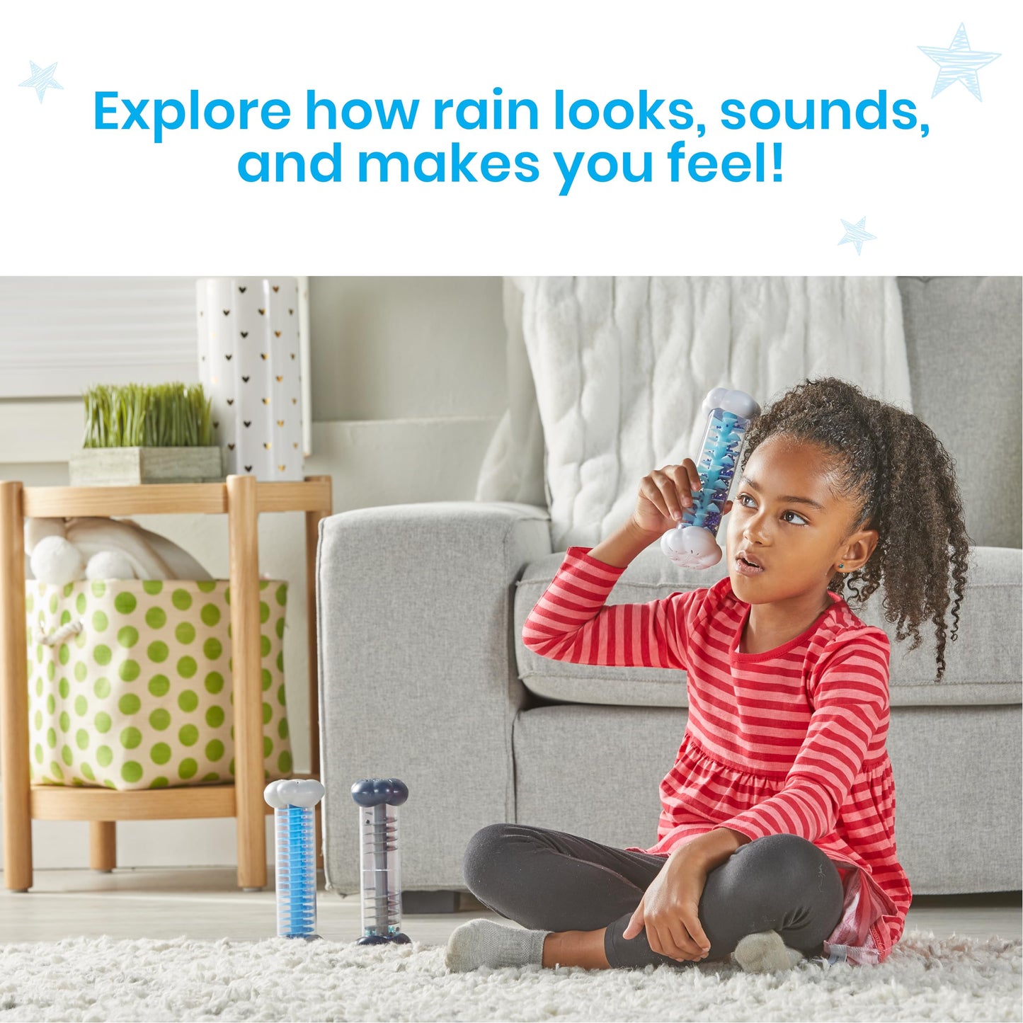 hand2mind Calming Sounds Sensory Tubes, Rain Sound Fidget Tubes, Rainstick Instrument, Toddler Sensory Toys, Calm Down Corner Supplies, Science Classroom Weather Toys, Play Therapy Activities