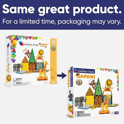 MAGNA-TILES Safari Animals 25-Piece Magnetic Construction Set The ORIGINAL Magnetic Building Brand