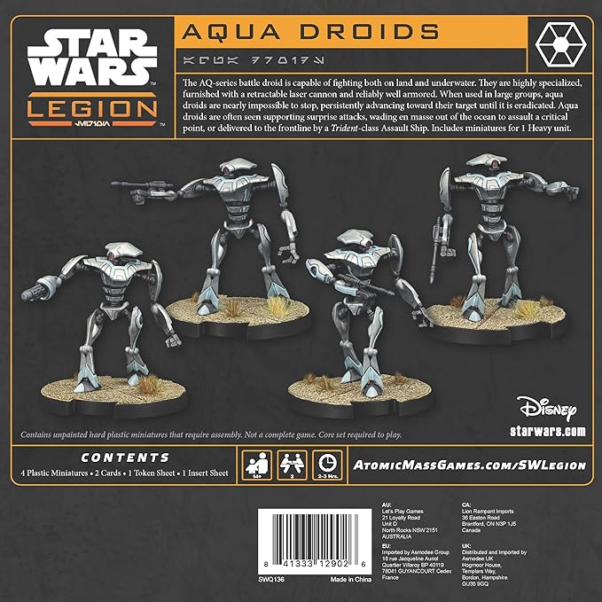 Star Wars: Legion Aqua Droid Unit Expansion - Tabletop Miniatures Game Strategy Game for Kids and Adults Ages 14+ 2 Players 3 Hour Playtime Made by Atomic Mass Games