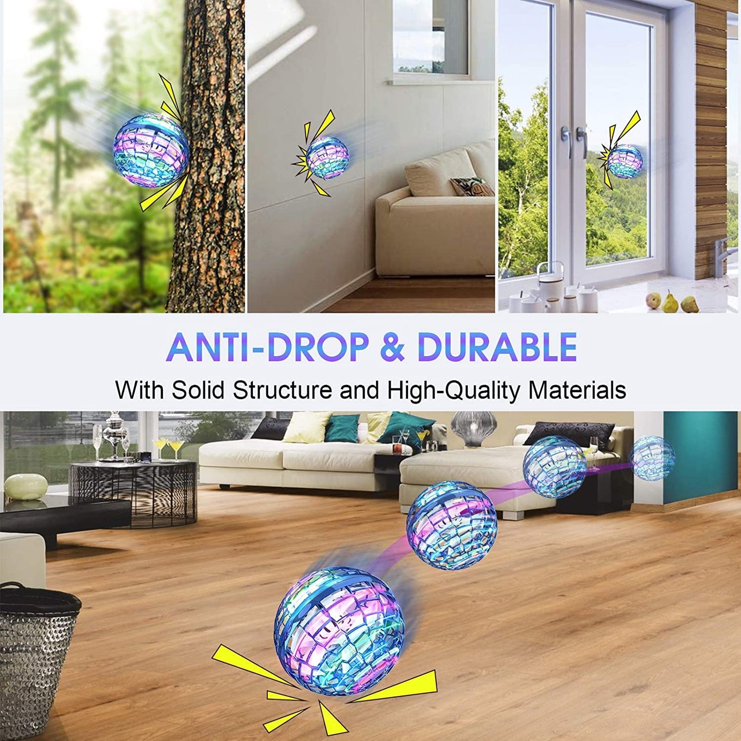 ATHLERIA Magic Flying Orb Ball Toys with Lights,UFO Hand Operated Mini Drones,Cosmic Globe Hover Ball, Boomerang Summer Outdoor Toys,Coolest Birthday Gifts for 6 7 8 9 10+ Year Old Boys Girls Teens