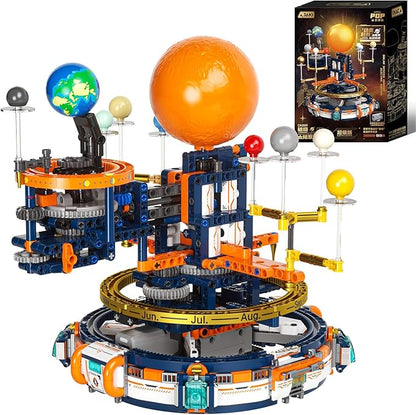 JAKI Solar System Building Set - Electric Solar System Model with Dynamic Lighting and Real Rotating Effects STEM Educational Space Toy for Teens and Adults Home Office Decoration.