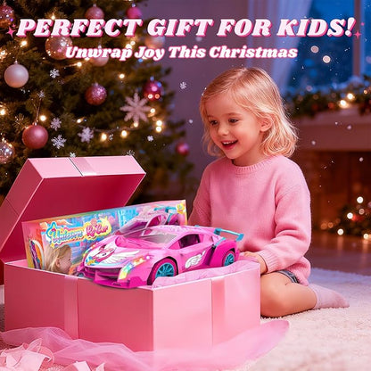 Unicorn RC Car for Girls Rainbow Glow &amp Drift Wing Remote Control Car2.4GHz RC Cars 1:18 ScaleKids Toys Age 3 4 5 6 7 8 9 10 11 12Girls Birthday GiftsValentines Day Gifts for Kids 3-12 Year O