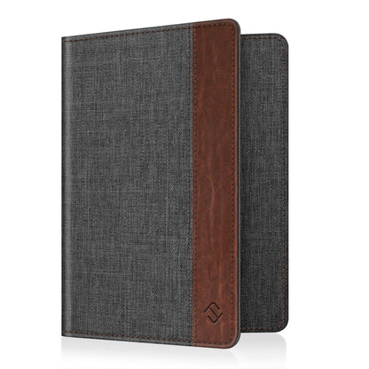 Fintie Passport Holder, Slim Travel Wallet RFID Blocking Card Case Cover Passport Cover Protector Essentials with Credit Card Slots for Women/Men, Denim Charcoal Brown