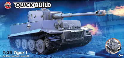 Airfix J6041 Quickbuild Plastic Model Tank Kits - Tiger I - Easy Assembly Snap Together Model Kit Classic Tanks for Adults &amp Kids to Build Model Military Vehicle Building Toys Set