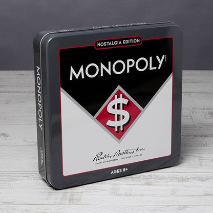 Monopoly Nostalgia Edition Board Game in Collectible Tin by WS Game Company - Vintage Style Property Trading Board Games for Ages 8+