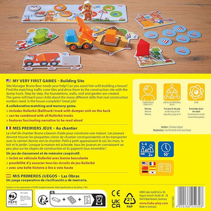 HABA My Very First Games Building Site A Cooperative Learning Kids Game Toddler Learning Activities &amp Games for 2+ Year Olds with Included Toy Truck