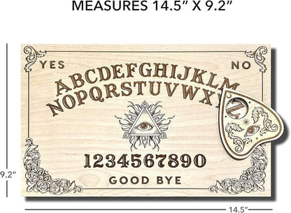 Medium Wooden Spirit Board - Talking Board - Spirit Board - Medium Size 14.5 x 9.2'' Handmade Wooden Premium Quality Board and Planchette