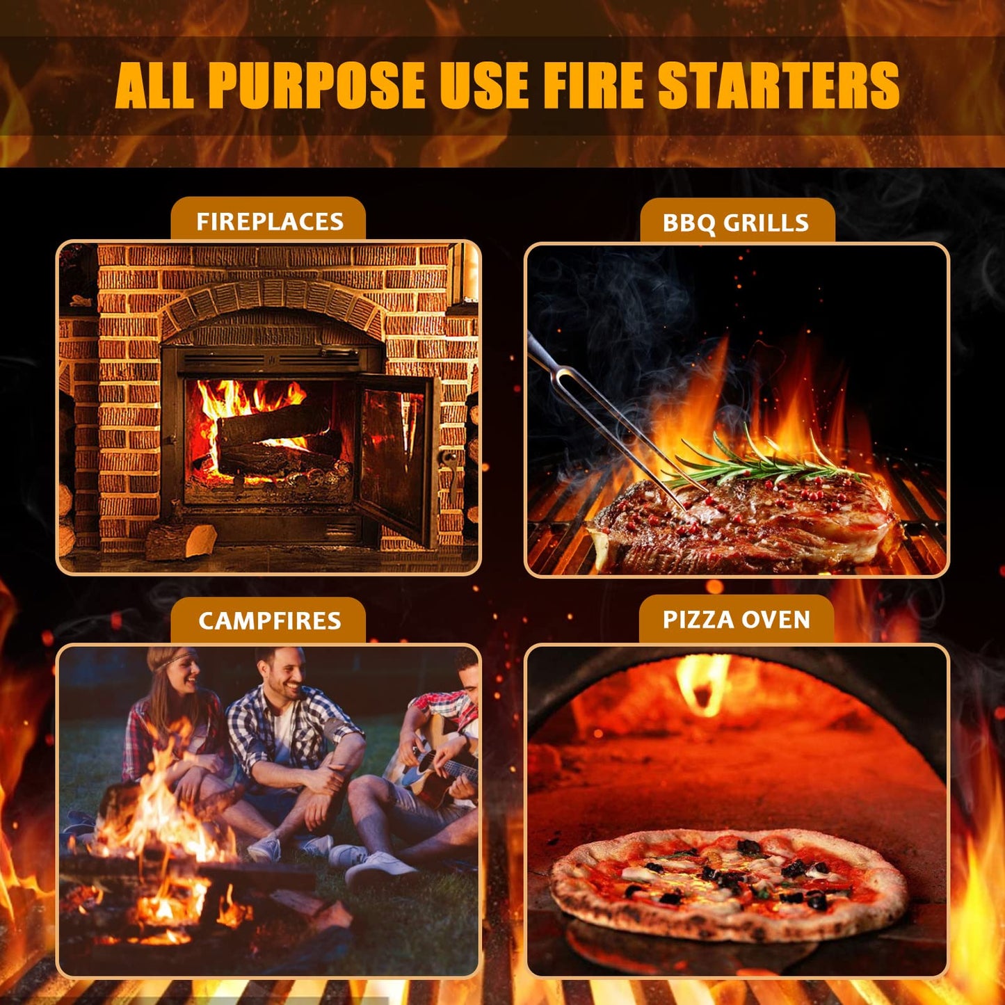 Realcook Natural Fire Starter Cubes: Upgraded 36 Firestarters Kindling