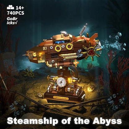 Building Toys Set Deep Sea Steamship Buildings Blocks for Adults Teens 14+ Creative Model Building Kits Birthday Home Office Decoration 740PCS